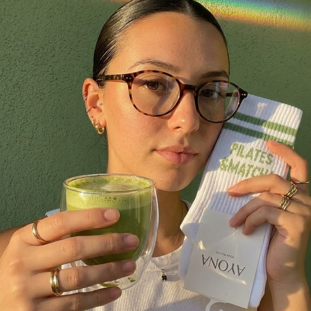 Pilates Matcha Grip Socks
