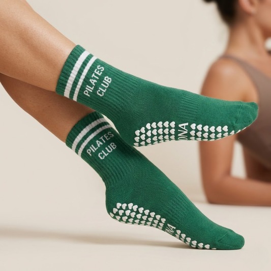 Pilates Club Green Grip Socks