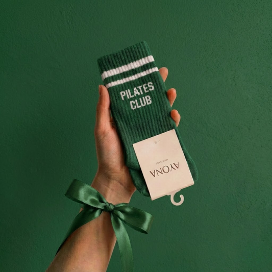 Pilates Club Green Grip Socks