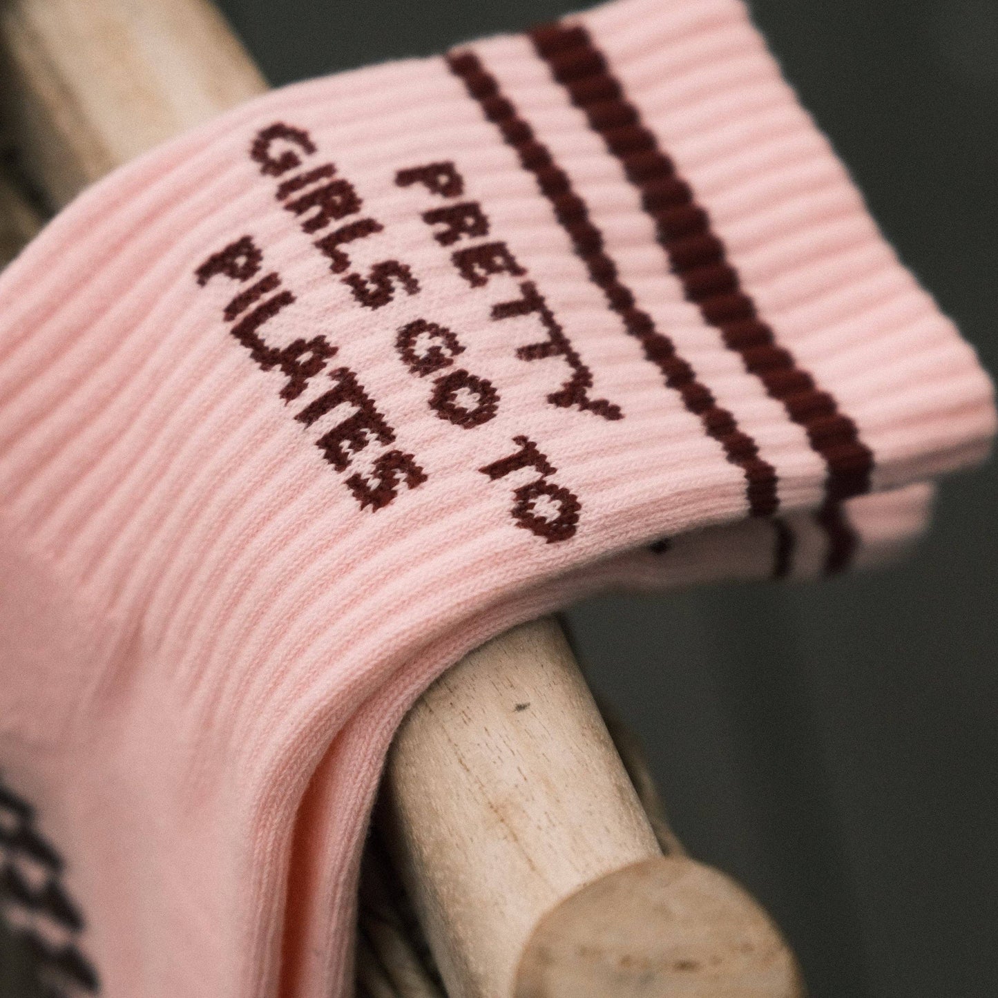 Pretty Girls Go to Pilates Pink Grip Socks