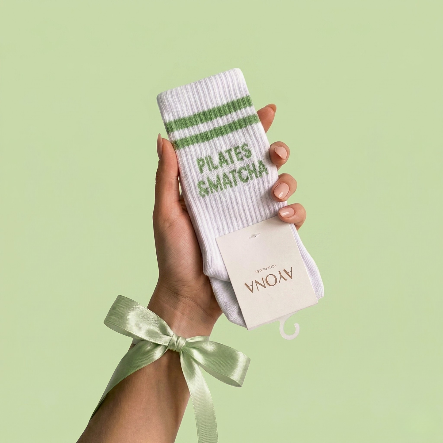 Pilates Matcha Grip Socks